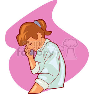 A teenage girl on the telephone clipart. Royalty-free image # 159112