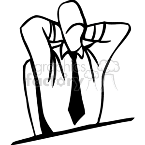 Black and white man stretching clipart. Royalty-free image # 159410