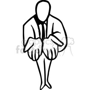 A Man in a Suit Holding his Hands out clipart. Commercial use image # 159460