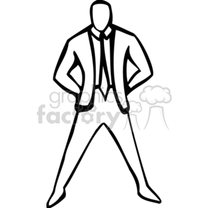 Black and white man standing at attention clipart. Commercial use image # 159488