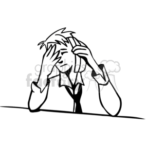 worried stress business man phone cell talk talking worry why bad luck trouble  BBA0216.gif Clip Art People Occupations asking telephone suicidal unhappy tie frazzled determined don't know black white vinyl-ready waiting on hold 