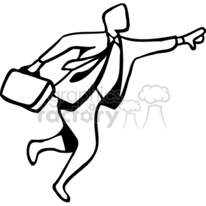 wait late hurry run running rush stress office work business man briefcase line lines  BBA0234.gif Clip Art People Occupations professional suit tie don't go going 