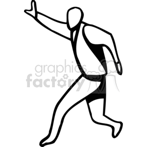 Black and white man hailing a cab clipart. Royalty-free image # 159536