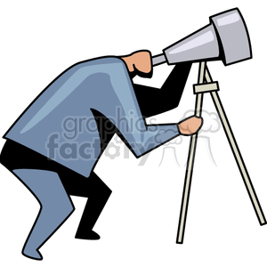 Astronomer man looking up into the sky clipart. Commercial use image # 159550