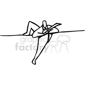 Black and white man climbing over a wall clipart.