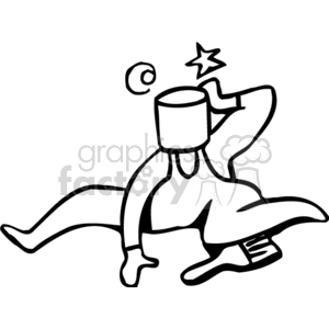 Black and white person fell with a paint can on their head clipart. Commercial use image # 159606