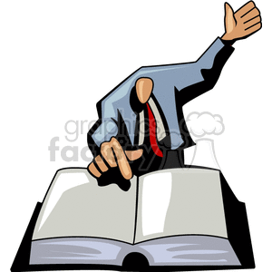 Man finding a chapter on a reading clipart.