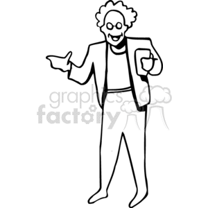 Black and white mad scientist clipart.