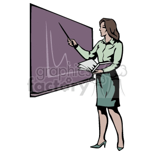 Teacher in front of a classroom working on the chalkboard