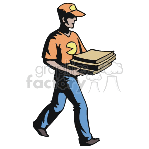 pizza delivery boy clipart. Royalty-free image # 160590