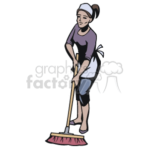 Woman janitor clipart. Commercial use image # 160592