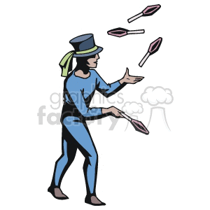 Street performer juggling clipart. Royalty-free image # 160596
