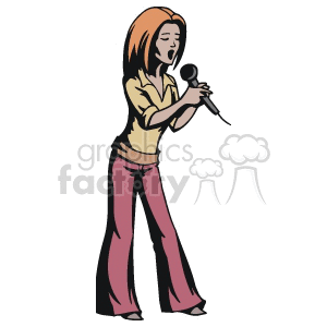 clipart - female singer.