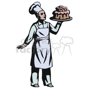 Male cake decorator clipart. Commercial use image # 160626