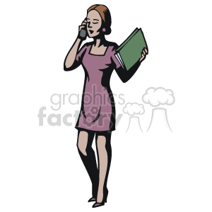 clipart - Professional woman talking on the phone.