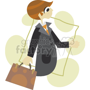 cartoon man holding a briefcase  clipart. Royalty-free image # 160938