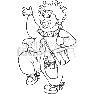 black outline of a clown  clipart. Commercial use image # 161011