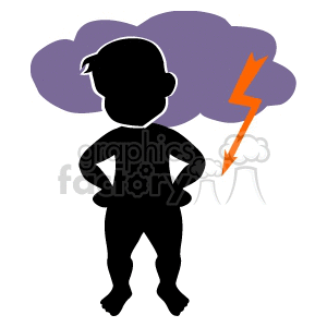 Guy with a orange lightning bolt striking behind him clipart. Commercial use image # 161924