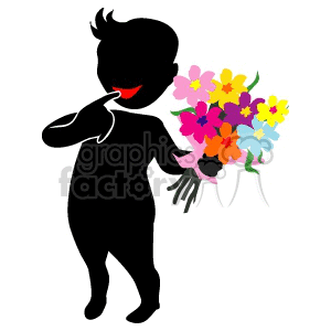  shadow people silhouette flower flowers   people-096 Clip Art People Shadow People 