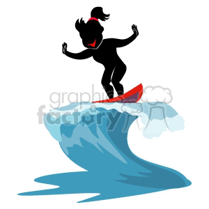 female surfing clipart.