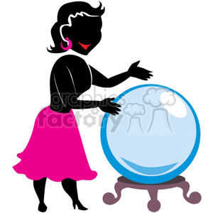 Woman looking at a crystal ball