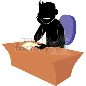  shadow people silhouette working work humans worry stress business desk office reading memo   people-184 Clip Art People Shadow People 
