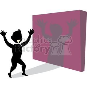 Man making a shadow on a wall clipart. Commercial use image # 162088