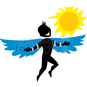  Boy trying to fly close to the sun clipart. Royalty-free image # 162090