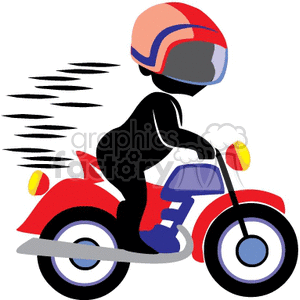 Boy riding a motorcycle clipart. Commercial use image # 162102