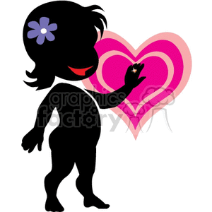  shadow people silhouette working work humans love girl female heart hearts valentines valentine pink flowers   people-218 Clip Art People Shadow People 
