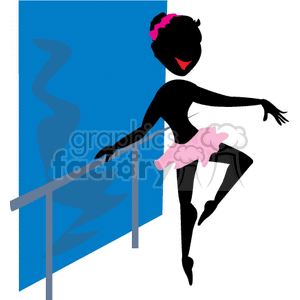 Girl practicing ballet clipart.