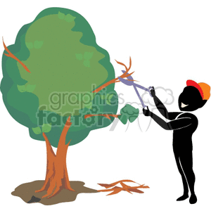  shadow people silhouette working work humans tree trees trimmer trim cut cutting   people-338 Clip Art People Shadow People 