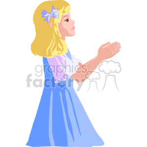 Little girl praying clipart. Commercial use image # 164171