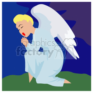 Angel praying in the night clipart. Royalty-free image # 164561