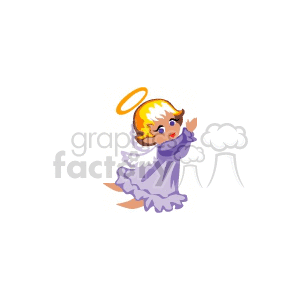 little angel with a purple robe and wings clipart. Royalty-free image # 164563