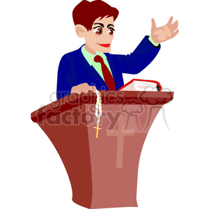 Preacher at the podium clipart. Royalty-free image # 164596