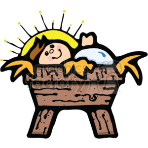 baby Jesus in the manger clipart. Commercial use icon # 164614