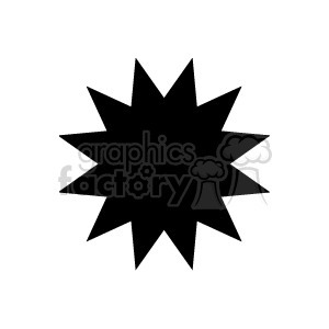 Solid black star burst shape. clipart. Royalty-free image # 166221