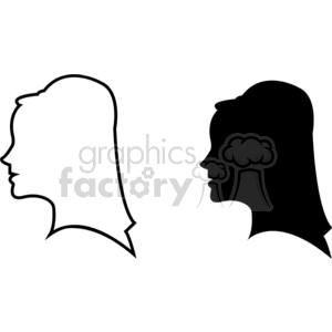 Silhouette of a girls head. clipart. Commercial use image # 166281