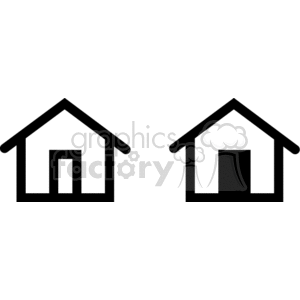 black and white house outline clipart. Royalty-free image # 166376