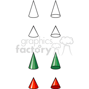 clipart - red and green cones.