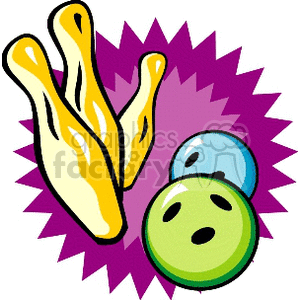 Bowling balls hitting some pins clipart. Royalty-free icon # 167906