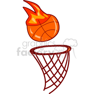 basketball on fire clipart.