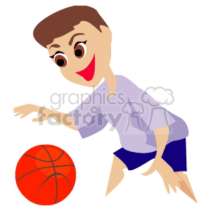 Boy playing basketball clipart.