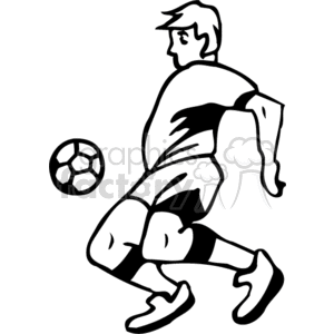 black and white soccer player clipart. Royalty-free image # 169684