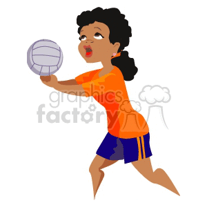 Volleyball player hitting the ball clipart. Commercial use image # 170116