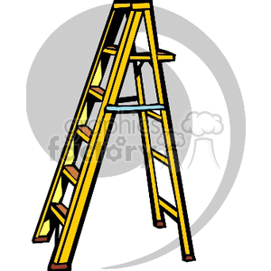 clipart - Wooden step ladder.