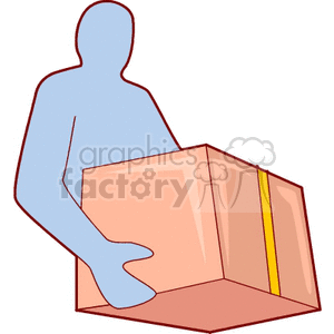 person carrying a box clipart. Commercial use image # 170464