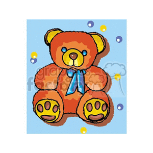   teddy bear bears toy toys  bear picture wall hanging sitting bow dots bubbles