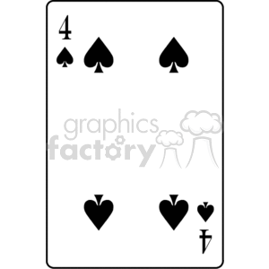 4 of Spades playing card clipart. Commercial use image # 171622